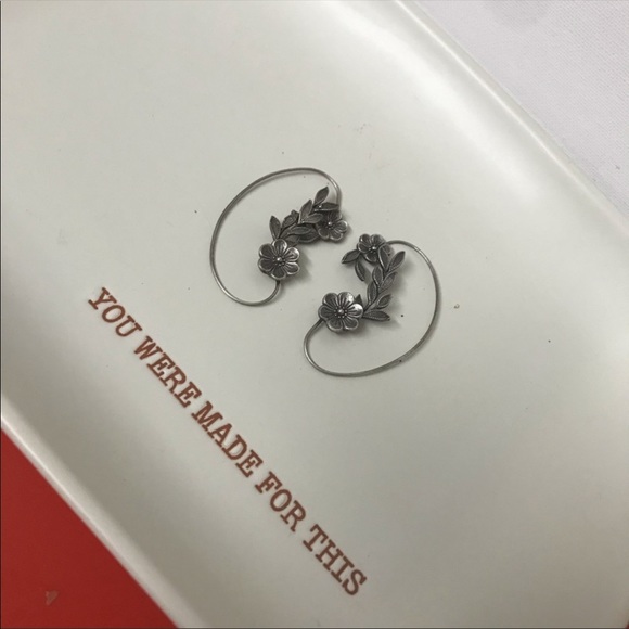 Handmade Oxidized Silver Boho Ear Cuff Earrings / Earcuffs - Picture 5 of 8